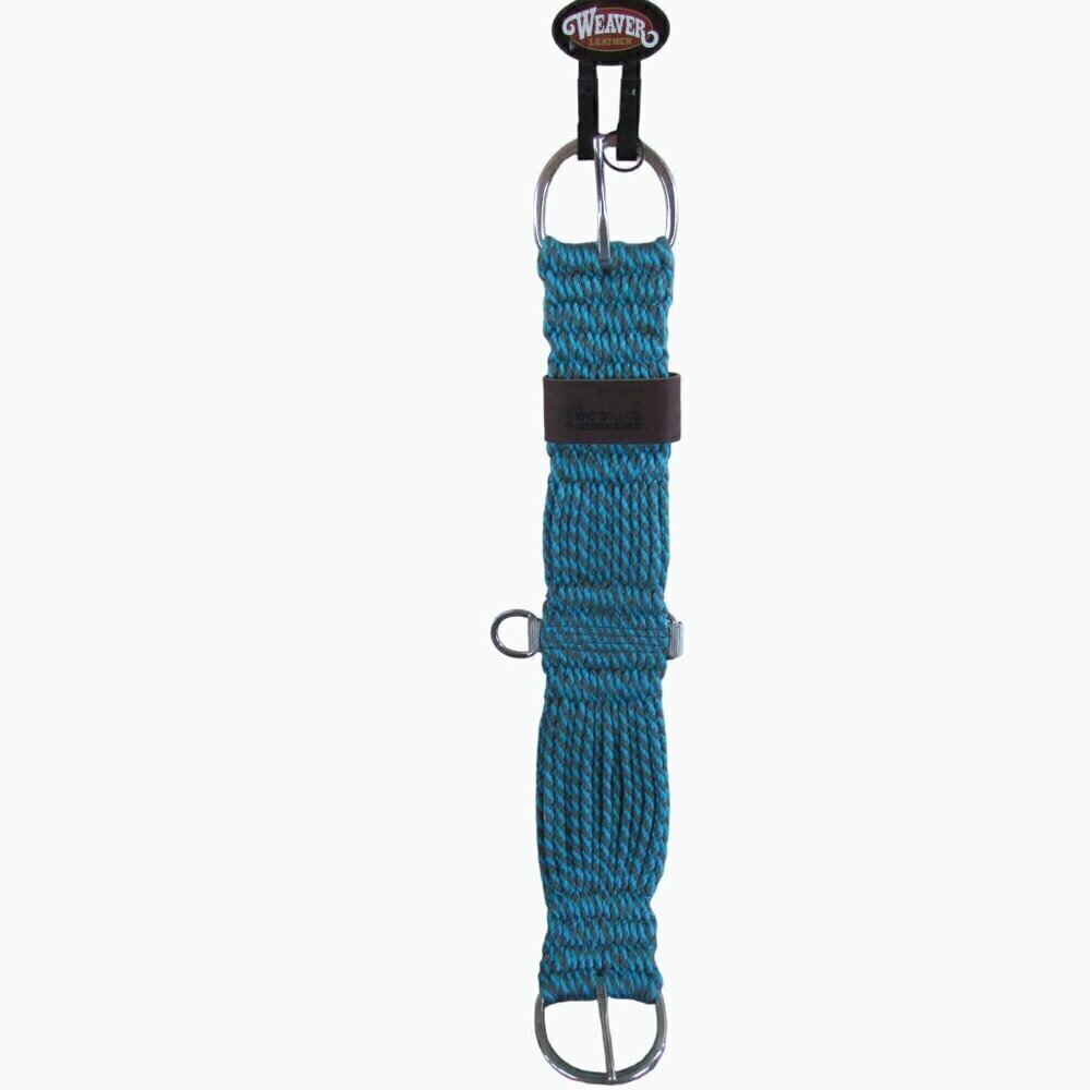 Weaver Ecoluxe 27 Strand Straight Bamboo Cinch Girth - Turquoise/Charcoal
